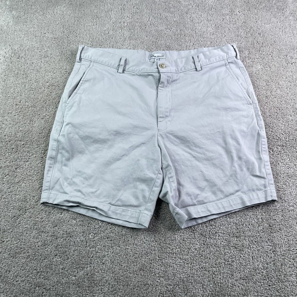Peter Millar Shorts Mens 36 Gray Crown Pilot Twill Chino Stretch Golf Luxury